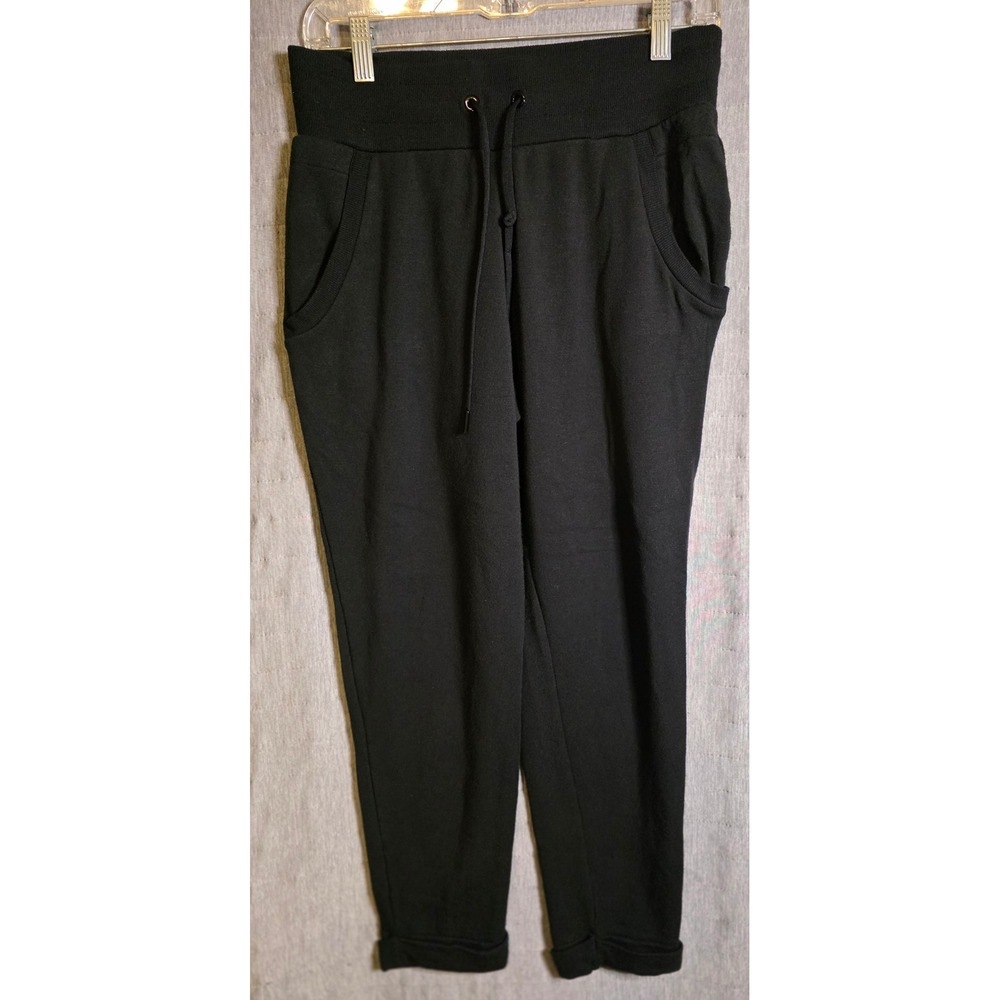 792 Athleta Womens Black Modal Blend Jogger Pants Drawstring Cuffed Hem XS